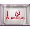 ADHESIF-VITRINE-SPORT-COMMERCE-DECORATION-BOUTIQUE-DEVANTURE-FABRICANT-COUPE DU MONDE RUGBY TOUR EIFFEL ROUGE
