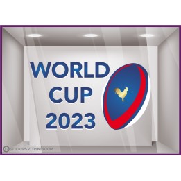 Sticker World Cup 2023 Rugby coupe du monde equipe de france décoration vitrine bleu