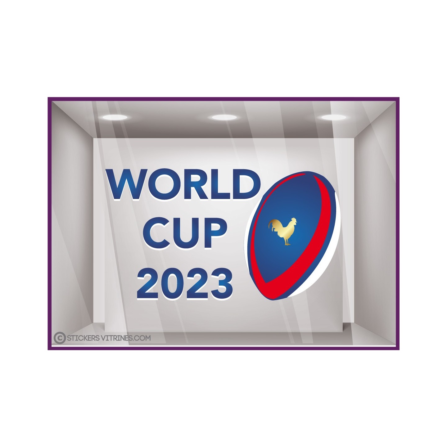 Sticker World Cup 2023 Rugby coupe du monde equipe de france décoration vitrine bleu