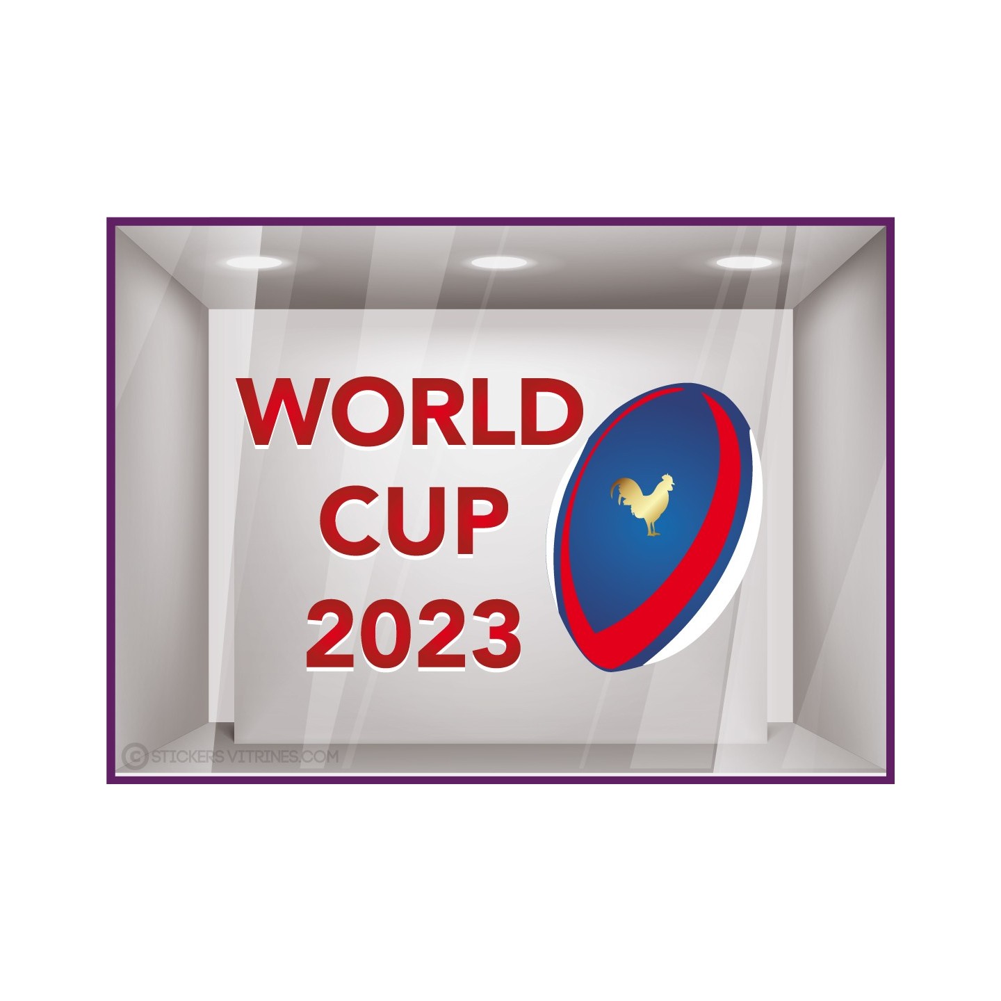 Sticker World Cup 2023 Rugby coupe du monde equipe de france décoration vitrine rouge