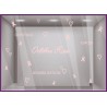 STICKER OCTOBRE ROSE COMMERCE DECORATION VITRE DEPISTAGE SENSIBLISATION ESPOIR COEUR RUBAN