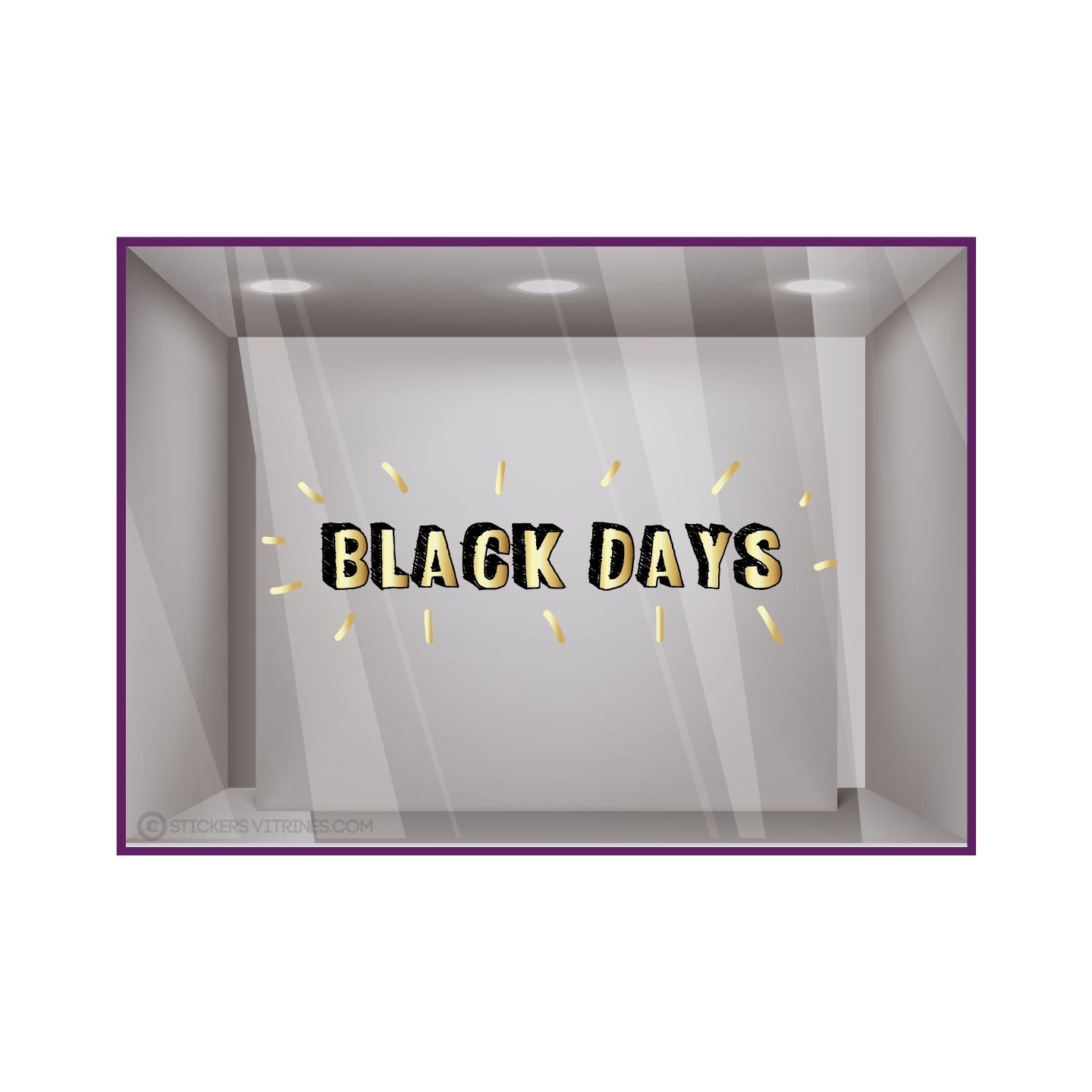 STICKER BLACK DAYS ET CONFETTIS VITROPHANIE BOUTIQUE MAGASIN FRIDAY COMMERCE ADHESIF