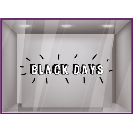 STICKER BLACK DAYS ET CONFETTIS VITRINE DEVANTURE LETTRAGE ADHESIF MAGASIN BOUTIQUE FRIDAY