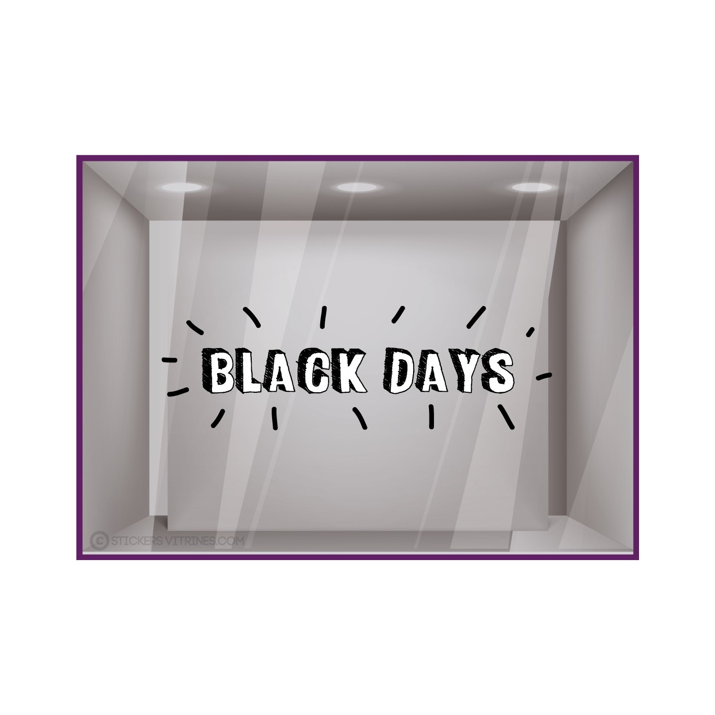 STICKER BLACK DAYS ET CONFETTIS VITRINE DEVANTURE LETTRAGE ADHESIF MAGASIN BOUTIQUE FRIDAY