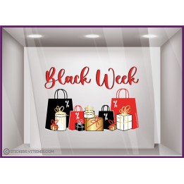 STICKER BLACK WEEK SACS ET CADEAUX VITROPHANIE ENSEIGNE VITRE