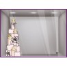 STICKER MONTAGNE CADEAUX ELEGANTS VITROPHANIE NOEL BOUTIQUE VITRINE MAGASIN ROSE NOEUDS DECORATION