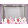 NOEL SAPINS COEUR CALICOT VITROPHANIE BOUTIQUE VITRINE MAGASIN BLANC ROSE FORET IDEE DECORATION