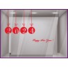Kit de Stickers Happy New Year VITROPHANIES DEVANTURE MAGASIN calicot boule noel commerce mode boulangerie