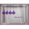 Kit de Stickers Happy New Year VITROPHANIES DEVANTURE MAGASIN calicot boule noel commerce mode boulangerie