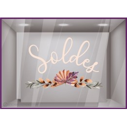 STICKER SOLDES BRANCHES PAMPAS VITROPHANIE BOUTIQUE MAGASIN COMMERCE ADHESIF