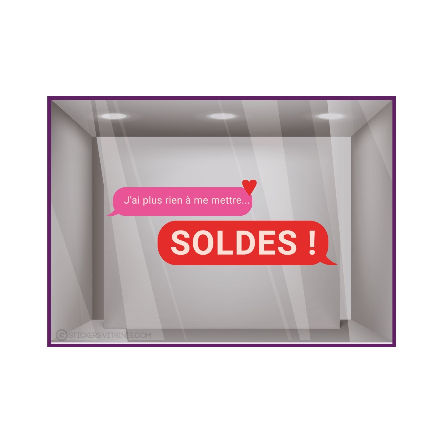 STICKER SOLDES SMS VITROPHANIE BOUTIQUE MAGASIN COMMERCE ADHESIF