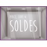 STICKER SOLDES PEACE LOVE  VITROPHANIE BOUTIQUE MAGASIN COMMERCE ADHESIF