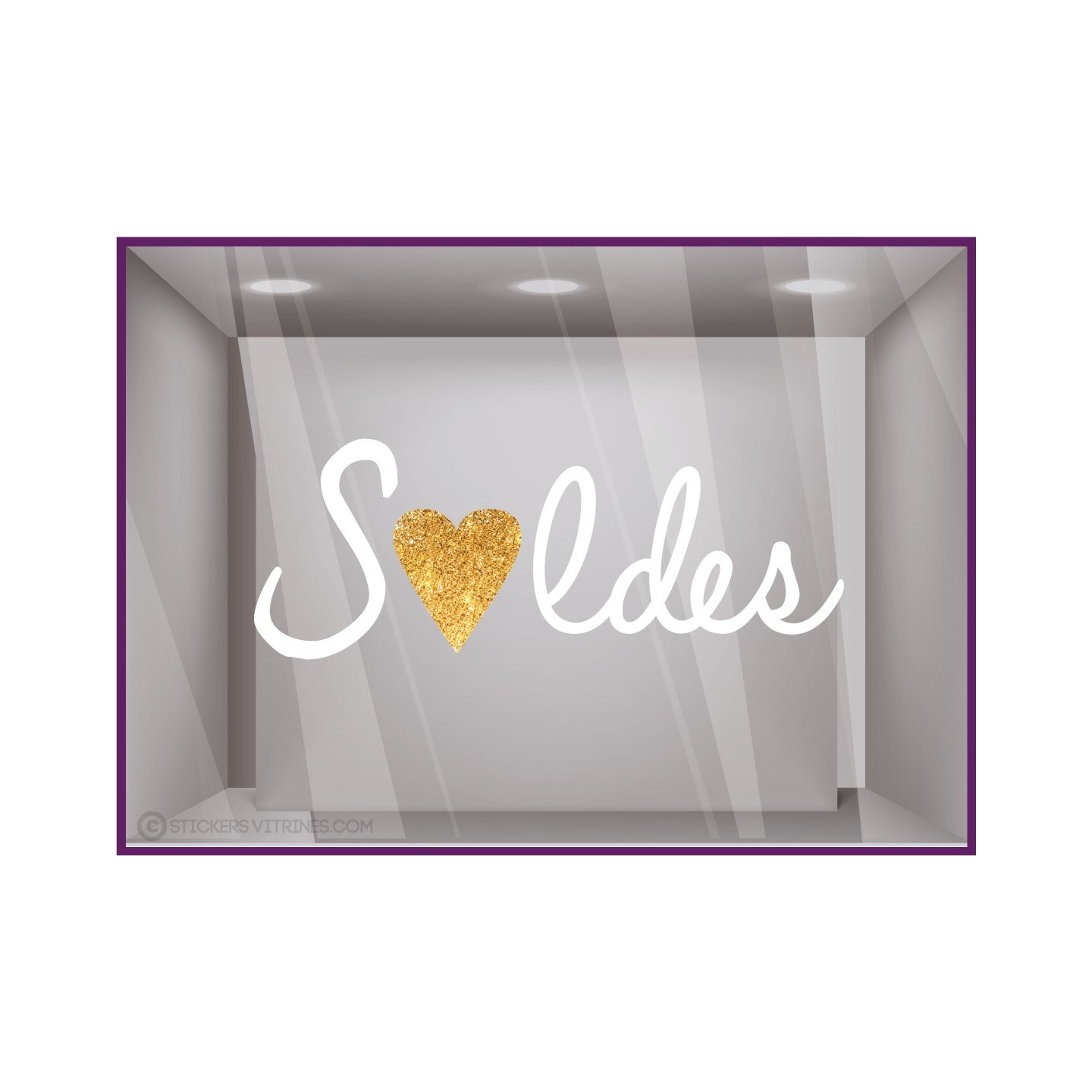 STICKER SOLDES PETIT COEUR VITROPHANIE BOUTIQUE MAGASIN COMMERCE ADHESIF