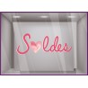 STICKER SOLDES PETIT COEUR VITROPHANIE BOUTIQUE MAGASIN COMMERCE ADHESIF