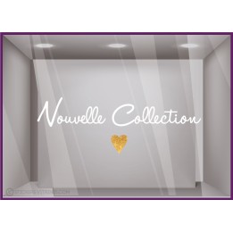 STICKER NOUVELLE COLLECTION PETIT COEUR VITROPHANIE BOUTIQUE MAGASIN COMMERCE ADHESIF