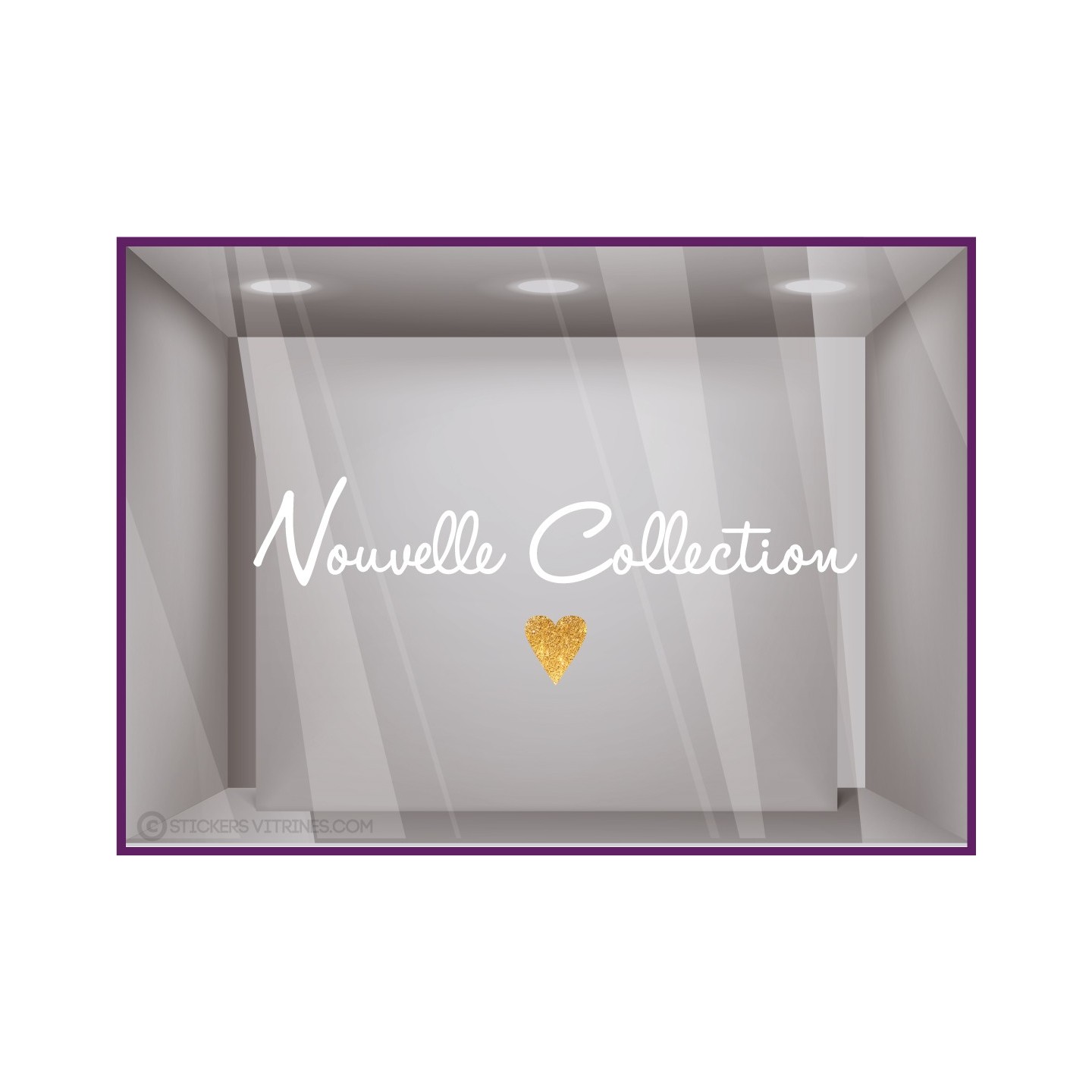 STICKER NOUVELLE COLLECTION PETIT COEUR VITROPHANIE BOUTIQUE MAGASIN COMMERCE ADHESIF
