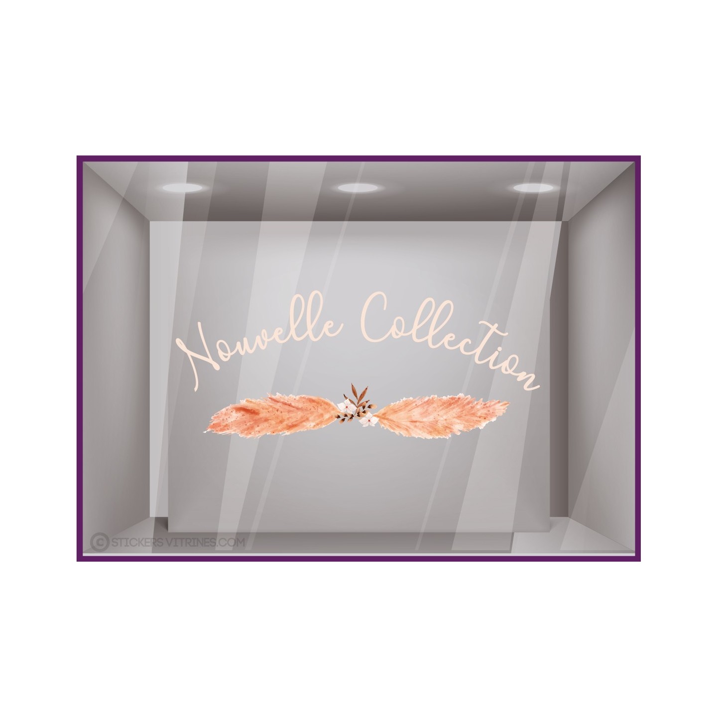 STICKER NOUVELLE COLLECTION PAMPA VITROPHANIE BIJOUTERIE MAGASIN DE MODE CALICOT FOURNISSEUR