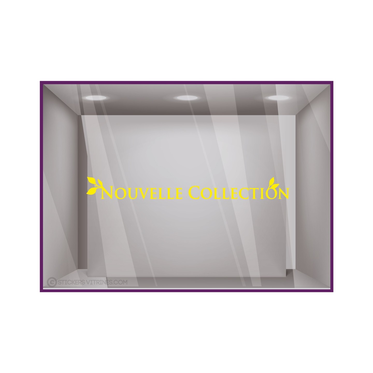 STICKER NOUVELLE COLLECTION FEUILLE BOUTIQUE MAGASIN VITROPHANIE COMMERCE TENDANCE NOUVEAUTE PRINTEMPS