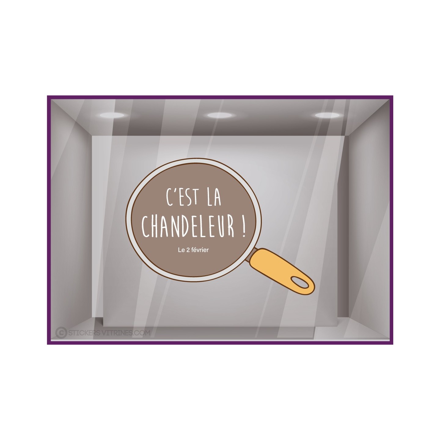 STICKER CHANDELEUR 2 FEVRIER VITROPHANIE COMMERCE BOUTIQUE EVENEMENT VITRINES