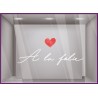 STICKER A LA FOLIE COEUR SAINT VALENTIN ADHESIF BOUTIQUE COMMERCE CHOCOLATIER FLEURISTE JE T'AIME