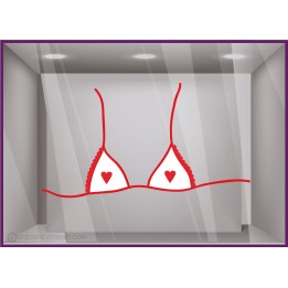 STICKER SOUTIEN GORGE COEURS SAINT VALENTIN VITROPHANIE BOUTIQUE COMMERCE DEVANTURE LINGERIE