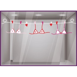 KIT DE STICKERS GUIRLANDE DE SOUTIEN GORGES VITROPHANIE SAINT VALENTIN BOUTIQUE COMMERCE