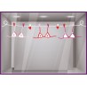 KIT DE STICKERS GUIRLANDE DE SOUTIEN GORGES VITROPHANIE SAINT VALENTIN BOUTIQUE COMMERCE
