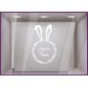 STICKER COURONNE PAQUES LAPIN BOULANGERIE PATISSERIE EPICERIE