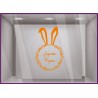STICKER COURONNE PAQUES BOUTIQUE LAPIN BOULANGERIE PATISSERIE EPICERIE