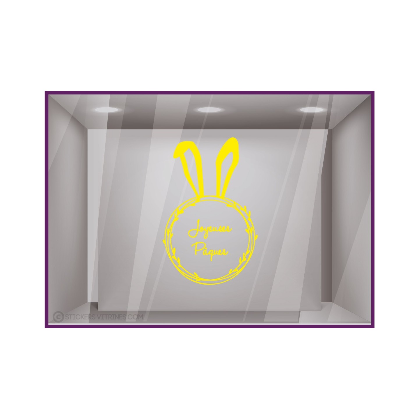 STICKER COURONNE LAPIN JOYEUSES PAQUES BOULANGERIE CHOCOLATIER DECORATION