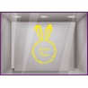 STICKER COURONNE LAPIN JOYEUSES PAQUES BOULANGERIE CHOCOLATIER DECORATION