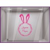 STICKER COURONNE VITRINE DE PAQUES OREILLES LAPIN BOULANGERIE PATISSERIE EPICERIE CAVISTE