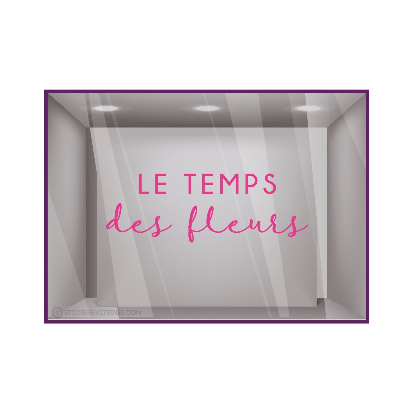 STICKER LE TEMPS DES FLEURS PRINTEMPS AUTOCOLLANT BOUTIQUE COMMERCE