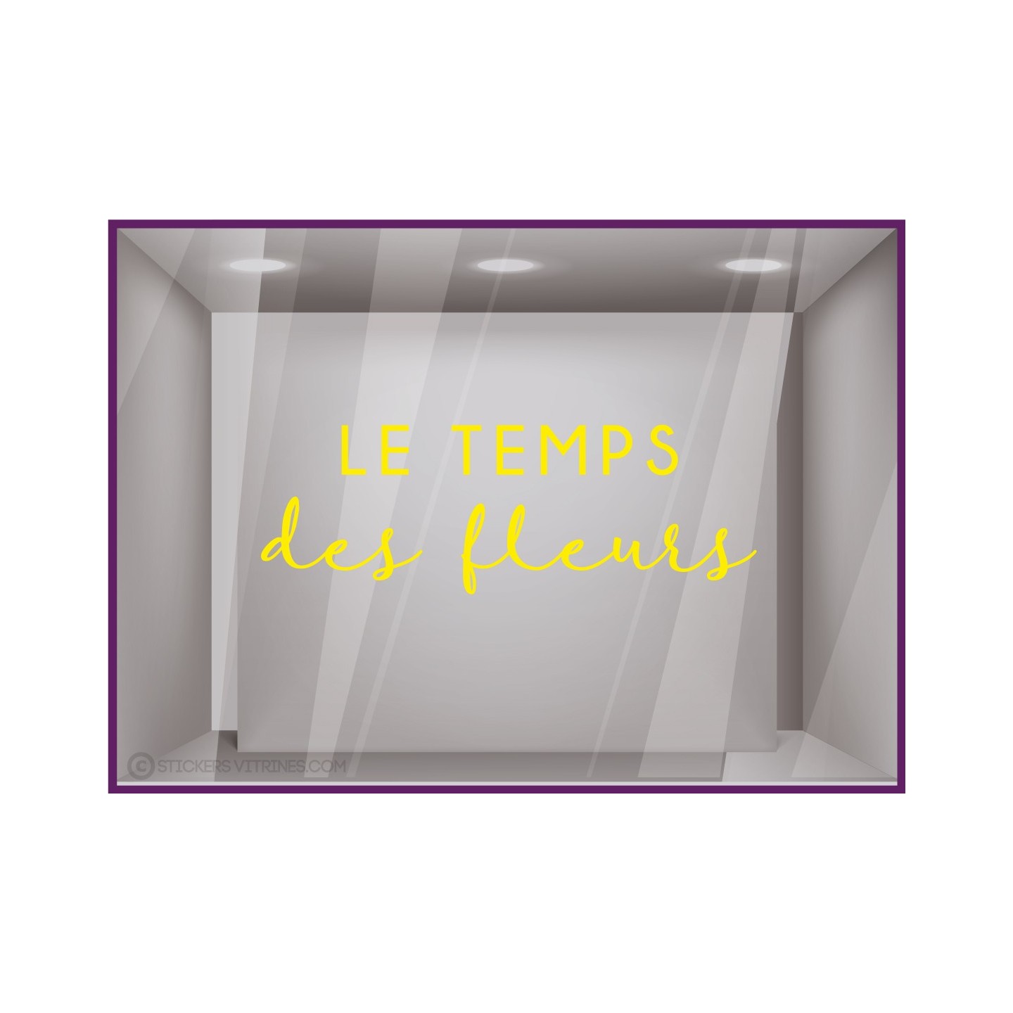 STICKER LE TEMPS DES FLEURS PRINTEMPS CALICOT GEANT VITRINES BOUTIQUE COMMERCE