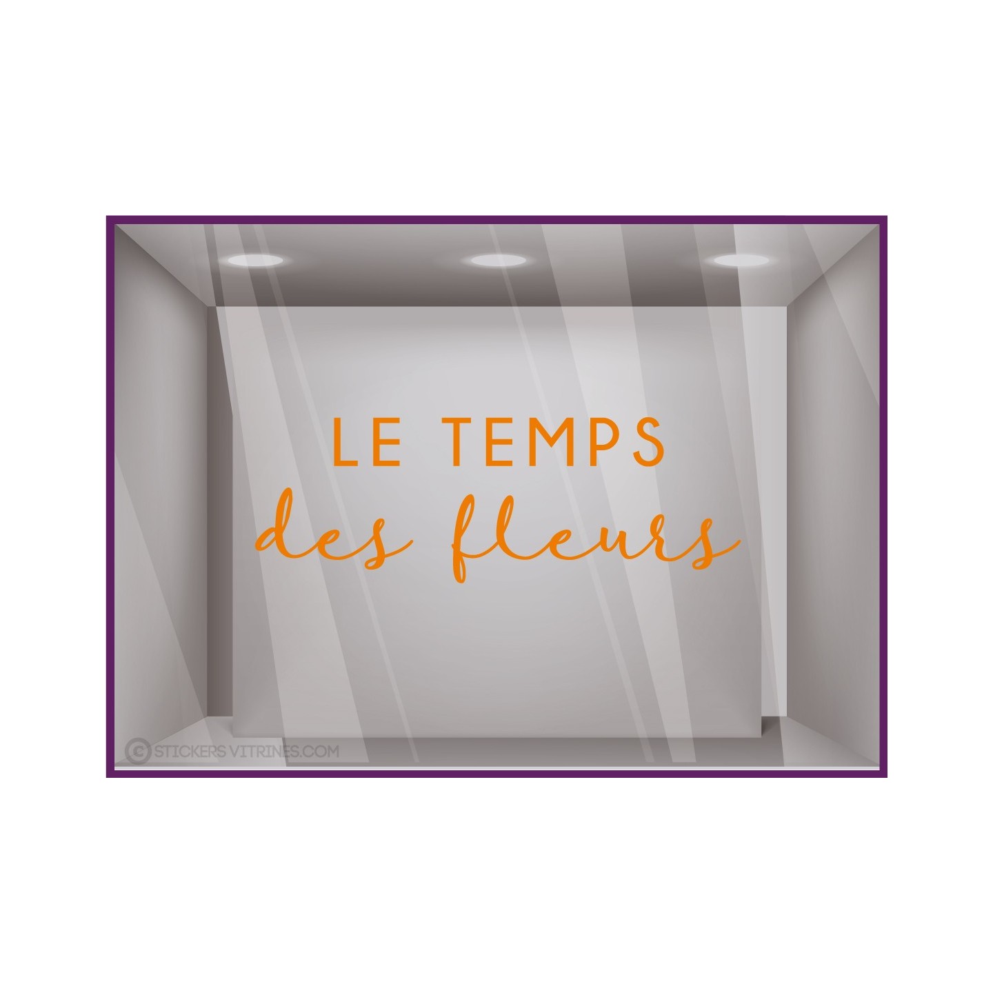 STICKER LE TEMPS DES FLEURS PRINTEMPS ADHESIF VITRINES BOUTIQUE COMMERCE