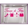 Sticker Tenues de Fêtes modèle Femme calicot vitrophanie mode adhésif vitrine noël hiver 