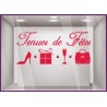 Sticker Tenues de Fêtes modèle Femme calicot vitrophanie mode adhésif vitrine noël hiver 