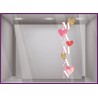STICKER LETTRAGE VERTICAL MAMAN COEURS FETE DES MERES VITROPHANIE MAGASIN VITRINE DECORATION