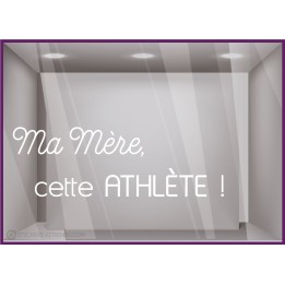 STICKER FETE DES MERES ATHLETE VITROPHANIE VITRINE MAGASIN DECORATION JEUX OLYMPIQUES