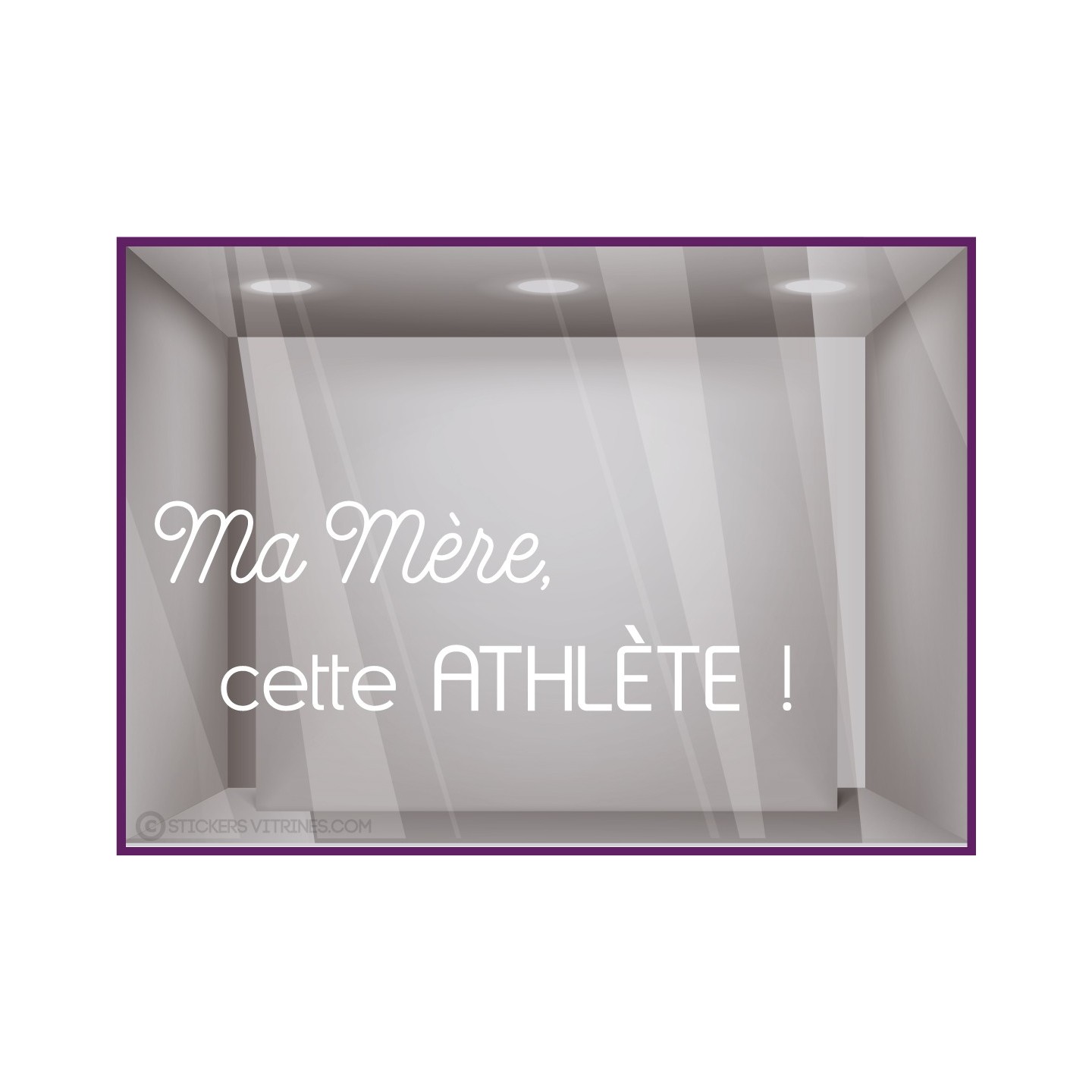 STICKER FETE DES MERES ATHLETE VITROPHANIE VITRINE MAGASIN DECORATION JEUX OLYMPIQUES