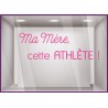 STICKER BONNE FETE MAMAN ATHLETE ADHESIF VITRINE BOUTIQUE DECORATION JEUX OLYMPIQUES