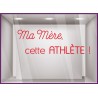 STICKER FETE DES MERES ATHLETE LETTRAGE ADHESIF VITRE MAGASIN DECORATION JEUX OLYMPIQUES