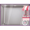 STICKER CHARIOT BONNE FETE MAMAN COEUR DECORATION VITRINE MAGASIN FOURNISSEUR VITROPHANIE