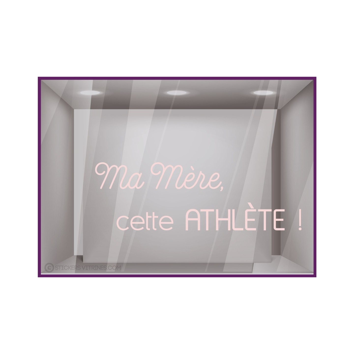 STICKER FETE DES MERES ATHLETE JE T'AIME MAMAN WONDERMAMAN VITRINE BOUTIQUE DECORATION JEUX OLYMPIQUES