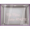 STICKER FETE DES MERES ATHLETE JE T'AIME MAMAN WONDERMAMAN VITRINE BOUTIQUE DECORATION JEUX OLYMPIQUES