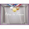 Vitrophanie-Vitrine-Sticker-medaille sportif-Devanture-Magasin-Allez la France-Autocollant-Lettrage adhesif-JEUX OLYMPIQUES