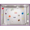 STICKERS VITRINES MAGASIN SPORT BALLON ESCRIME RAQUETTE JEUX OLYMPIQUE GYMNASTIQUE HALTERES