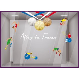 KIT STICKERS JEUX OLYMPIQUES HANDISPORT SPORT EVENEMENT BOUTIQUES COMMERCES PARALYMPIQUES ATHLETES DECORATION MAGASIN