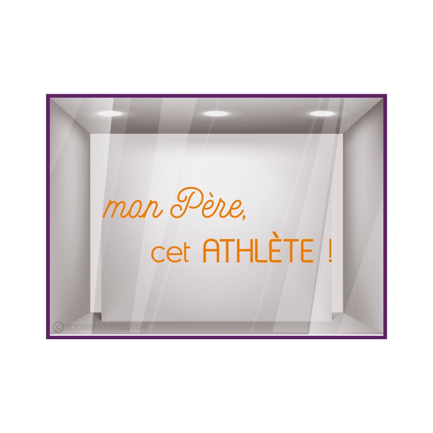 STICKER MON PERE CET ATHLETE VITROPHANIE AUTOCOLLANT LETTRE PAPA JEUX OLYMPIQUES