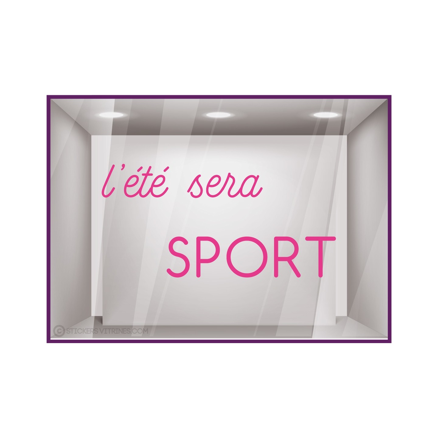 STICKER LETTRAGE ADHESIF L'ETE SERA SPORT JEUX OLYMPIQUES VITROPHANIE